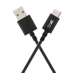 boAt A400 USB Type-C to USB-A 2.0 Male Data Cable, 2 Meter (Black) Brand New