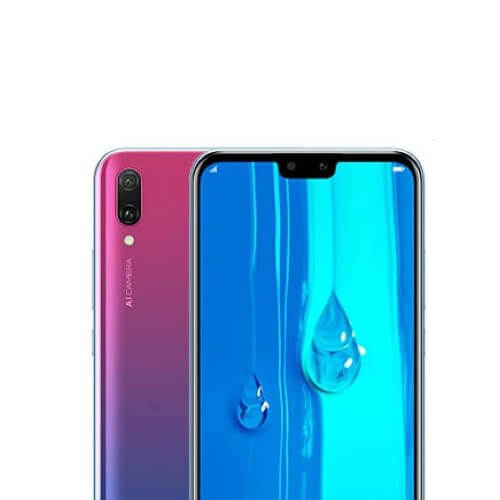 Huawei Y9 2019 Aurora Purple 128GB 4GB RAM phone, affordable in Riyadh & Jeddah