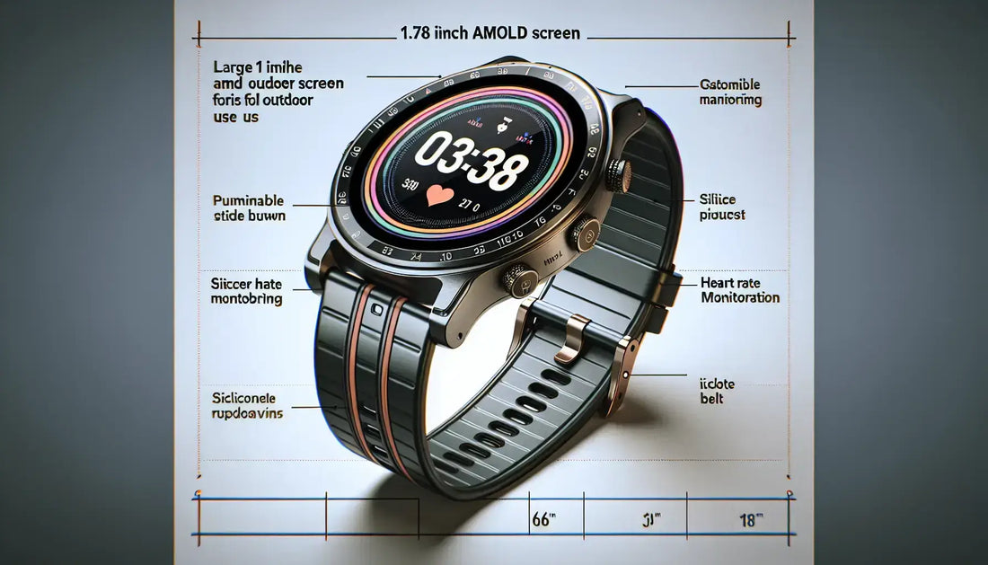 boAt Xtend Plus Smartwatch features a 1.78 inch AMOLED screen with heart rate and SpO2 monitoring.