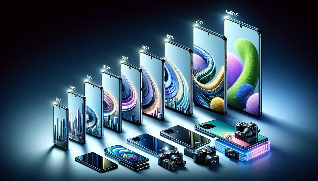 Evolution of Samsung Galaxy A Series showcased through various models and features in a captivating display.