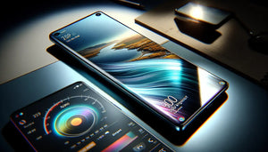 Close-up view of Samsung Galaxy S20 Ultra smartphone showcasing its vibrant display and sleek design.