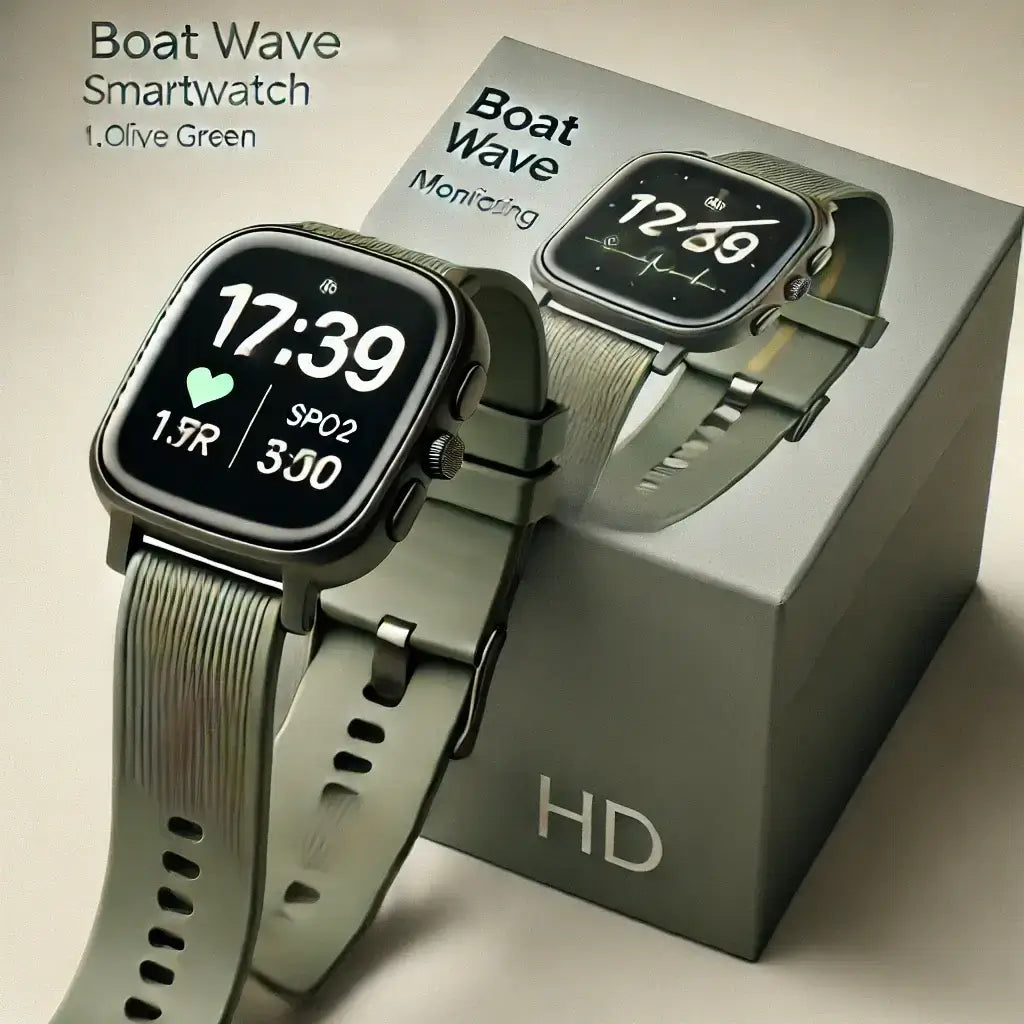 boAt Wave Style Review with 1.69" HD Display, HR & SpO2 - Olive Green