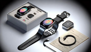 boAt Xtend Talk smartwatch with box and accessories, showcasing Bluetooth calling and Alexa features.