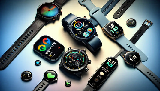 Collection of smartwatches including the Huawei Watch Fit 3 with colorful displays and various straps.
