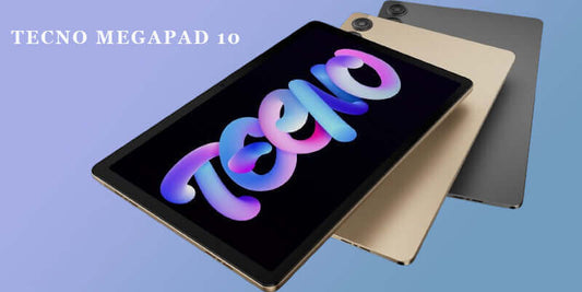 Tecno Megapad 10 showcasing colorful design and sleek finish in multiple colors.