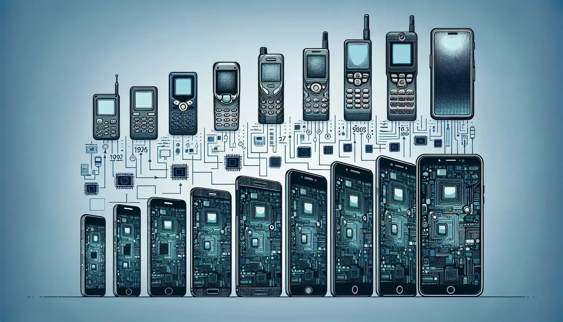 Evolution of Redmi through various mobile phone designs and technologies showcasing advancements over the years.