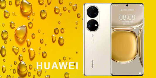 Huawei Demoes a new smartphone design with water droplets, showcasing innovation and style.
