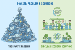 E-waste refers to discarded electronic devices