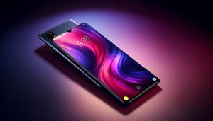 Samsung Galaxy A11 displayed against a vibrant background, showcasing its sleek design and colorful screen.