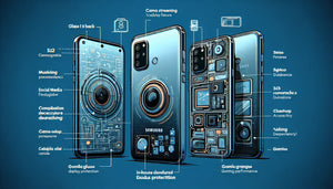 Illustration of the features of a popular Android Smartphone with camera details and specifications.