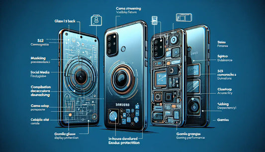 Illustration of the features of a popular Android Smartphone with camera details and specifications.