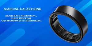 Samsung Galaxy Ring features heart rate monitoring, sleep tracking, and blood oxygen monitoring.