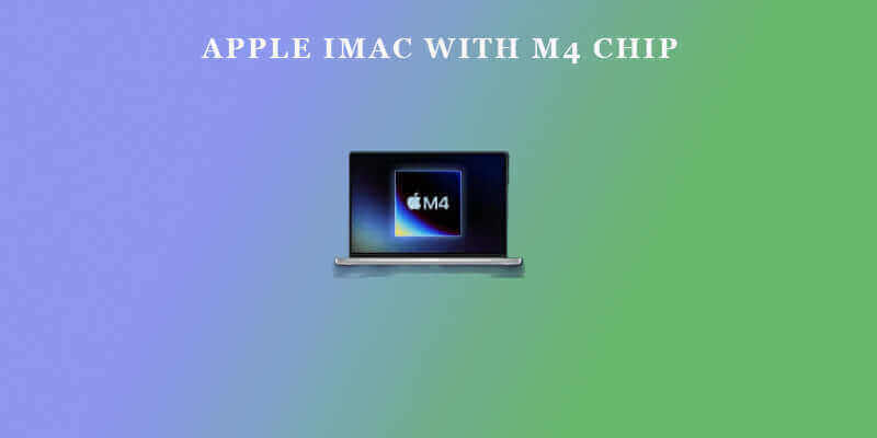 Apple iMac with M4 chip showcased on a colorful background, highlighting Apple's latest design.