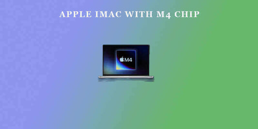 Apple iMac with M4 chip showcased on a colorful background, highlighting Apple's latest design.