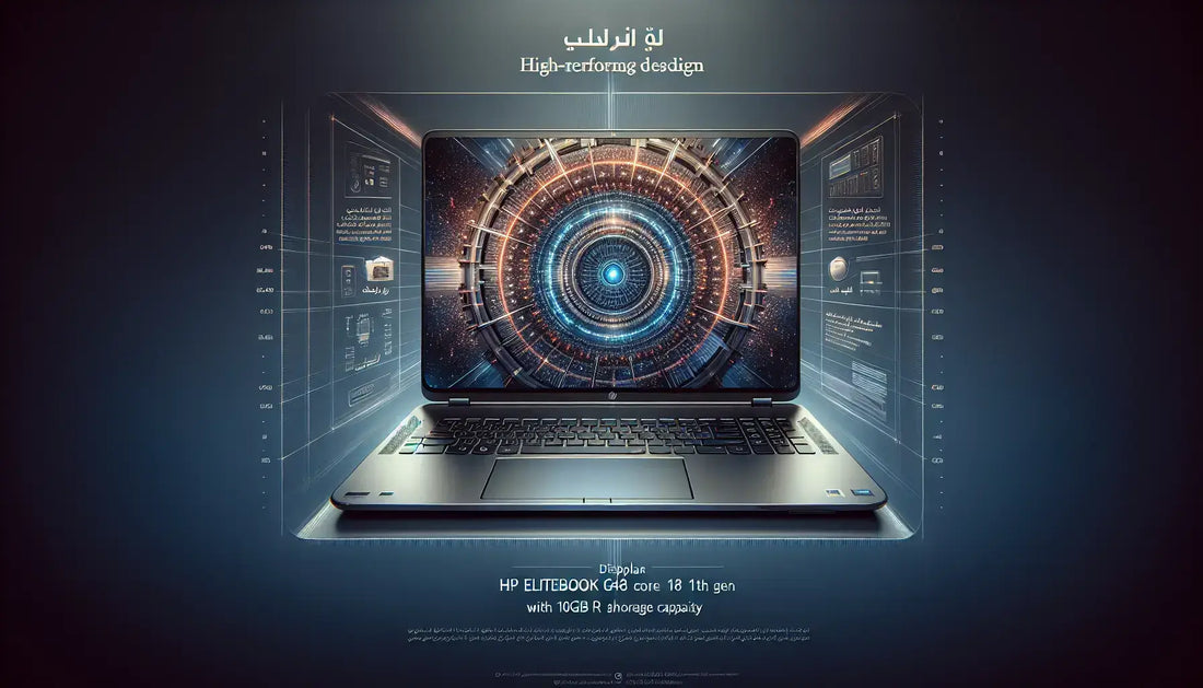 HP EliteBook 840 G8 Core i7 11th Gen showcasing its high-performance design and specs, featuring an Arabic keyboard.