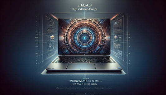 HP EliteBook 840 G8 Core i7 11th Gen showcasing its high-performance design and specs, featuring an Arabic keyboard.