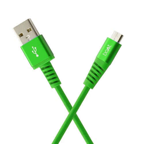 boAt Rugged V3 Braided Micro USB Cable (Ivy Green) Brand New