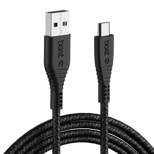 boAt Micro USB 55 Tangle-free, Sturdy Micro USB Cable with 3A Fast Charging ,Extended 1.5m Length Black Brand New