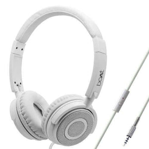 boAt BassHeads 900 On-Ear Wired Headphones with Mic (White) Brand New
