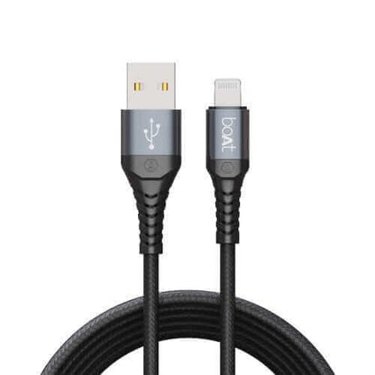  boAt LTG 550v3 Lightning Apple MFi Certified Cable , 1m Length & 10000+ Bends Lifespan(Mercurial Black) Brand New