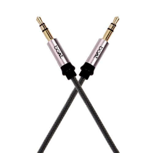 boAt AUX 500 Indestructible Male to Male Metallic Aux Audio Cable,1.5 Meter (5 Feet) - Grey Brand New