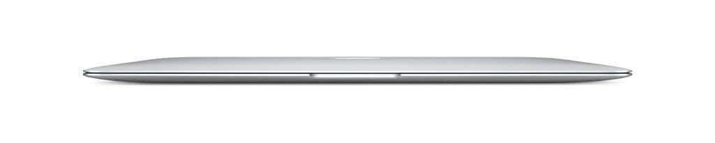 Apple MacBook Air 2014 i5 128GB 4GB Ram Laptop viewed from the side showcasing its sleek design.