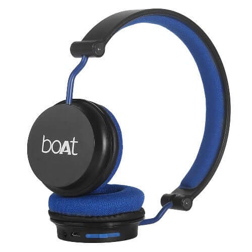  boAt Rockerz 400 Bluetooth On Ear Headphones With Mic With Upto 8 Hours Black/Blue Brand New