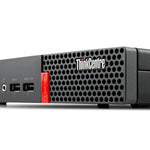 Lenovo ThinkCenter M910Q front view showcasing ports and ventilation design of the Tiny PC.