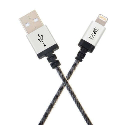 boAt LTG 500 Apple MFI Certified for iPhone, iPad and iPod 2Mtr Data Cable(Metallic Silver) Brand New