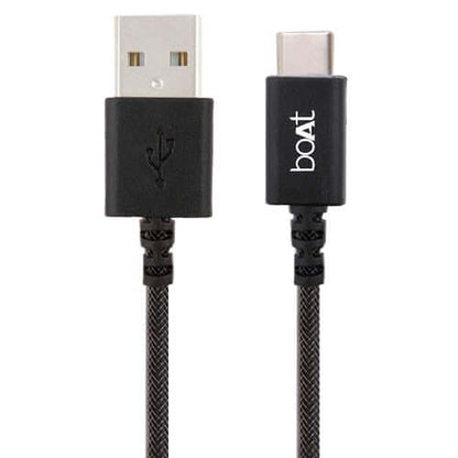 boAt A400 USB Type-C to USB-A 2.0 Male Data Cable, 2 Meter (Black) Brand New