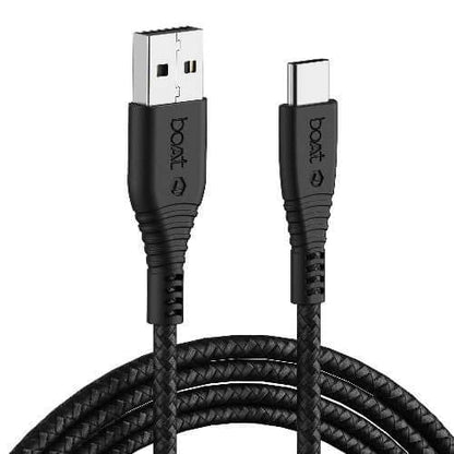 boAt Type C A325/A320 Tangle-free, Sturdy Type C Cable with 3A Rapid Charging & 480mbps Data Transmission(Black) Brand New