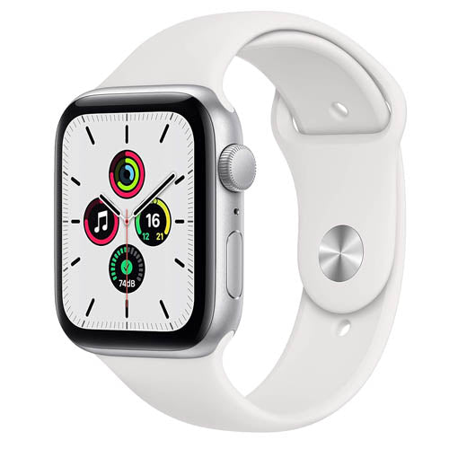 Apple Watch SE (GPS, 44 mm) - Silver Aluminium Case with White Sport Band