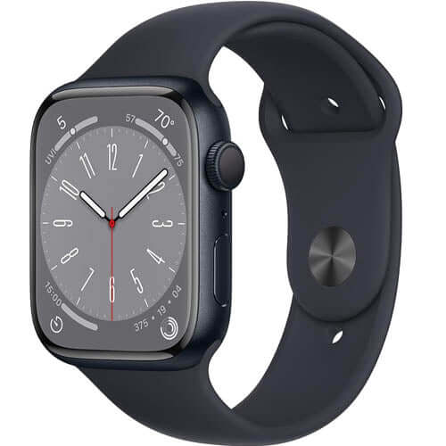 Apple Series 8 45mm Smart Watch Midnight Aluminium Case in ,