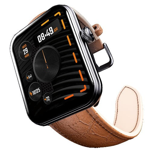  boAt Xtend Plus Smartwatch with 1.78" AMOLED Display,Advanced BT Calling Brown Leather Brand New