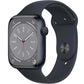 Apple Watch Series 8 (GPS 45mm) Smart watch - Midnight Aluminium Case with Midnight Sport Band - Regular. Fitness Tracker