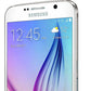 Samsung Galaxy S6 smartphone display showing time and weather, featuring a sleek design and modern interface.