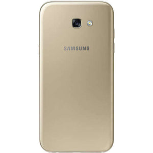 Back view of Samsung Galaxy A5 2017 in Gold Sand color showcasing its sleek design and camera features.