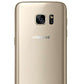 Samsung Galaxy S7 smartphone in Gold Platinum color, showcasing the back design and camera features.