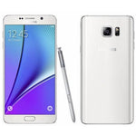 Samsung Galaxy Note 5 32GB smartphone with stylus in White Pearl color, showcasing front and back design.