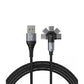 boAt C Axis 1.5 m Cable with Rotating Connector, 3A Rapid Charging, Mercurial Black Brand New