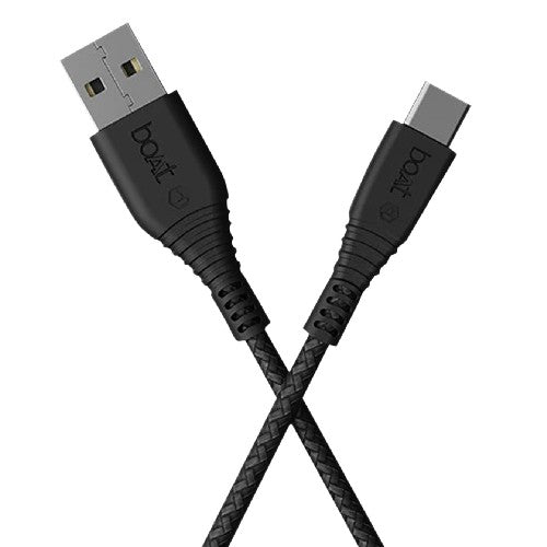 boAt Type C A325/A320 Tangle-free, Sturdy Type C Cable with 3A Rapid Charging & 480mbps Data Transmission(Black) Brand New