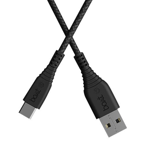 boAt Type C A325/A320 Tangle-free, Sturdy Type C Cable with 3A Rapid Charging & 480mbps Data Transmission(Black) Brand New