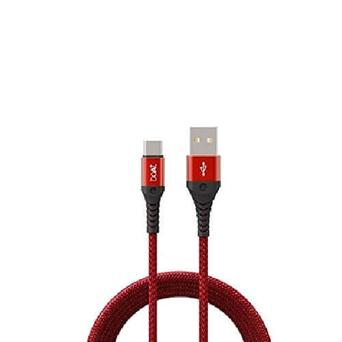  boAt Type-C A550 Stress Resistant, Tangle-Free, Sturdy Cable with 3A Rapid Charging & Martian Red Brand New