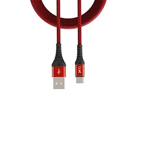  boAt Type-C A550 Stress Resistant, Tangle-Free, Sturdy Cable with 3A Rapid Charging & Martian Red Brand New