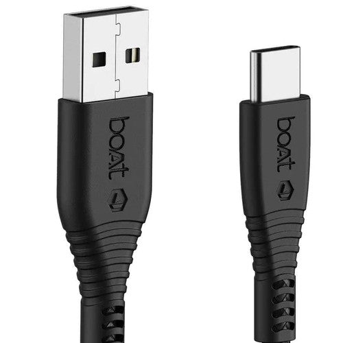 boAt A400 USB Type-C to USB-A 2.0 Male Data Cable, 2 Meter (Black) Brand New