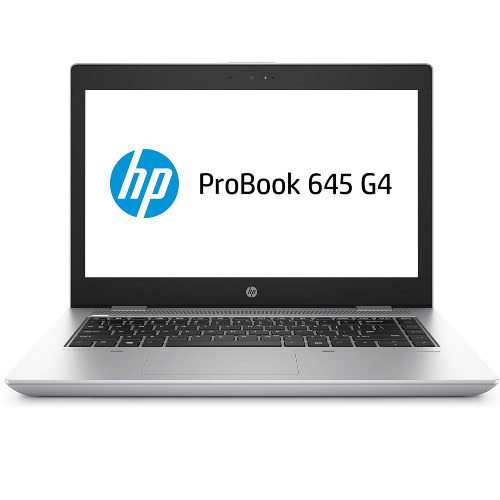 HP ProBook 645 G4 laptop with Ryzen 7, showcasing sleek design and efficient performance.