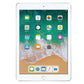 Apple iPad with touchscreen display and home screen apps in silver color