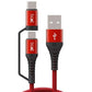 boAt Deuce USB 300 2 in 1 Type-C & Micro USB Stress Resistant, Sturdy Cable with 3A Fast Charging,Mercurial Red Brand New