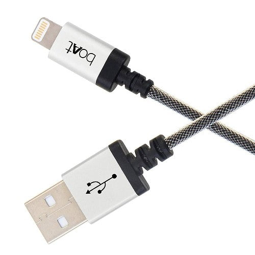 boAt LTG 500 Apple MFI Certified for iPhone, iPad and iPod 2Mtr Data Cable(Metallic Silver) Brand New