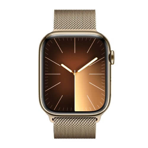 Apple Watch Series 9 [GPS + Cellular 45mm] Smartwatch with Gold Stainless steel Case 